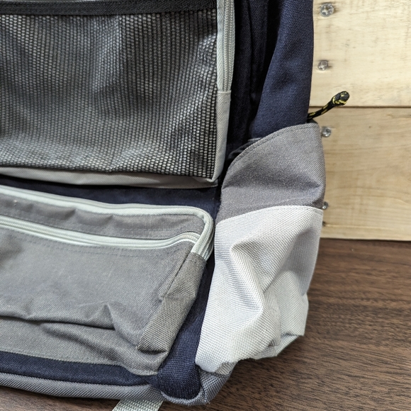 OP Backpack Book Bag , Grey / Navy Blue - Picture 7 of 12